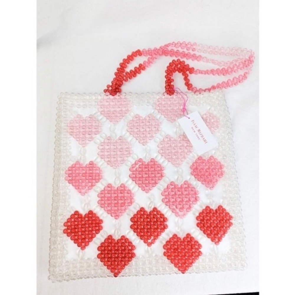 Isaac Mizrahi Beaded Ombre Heart Tote Bag